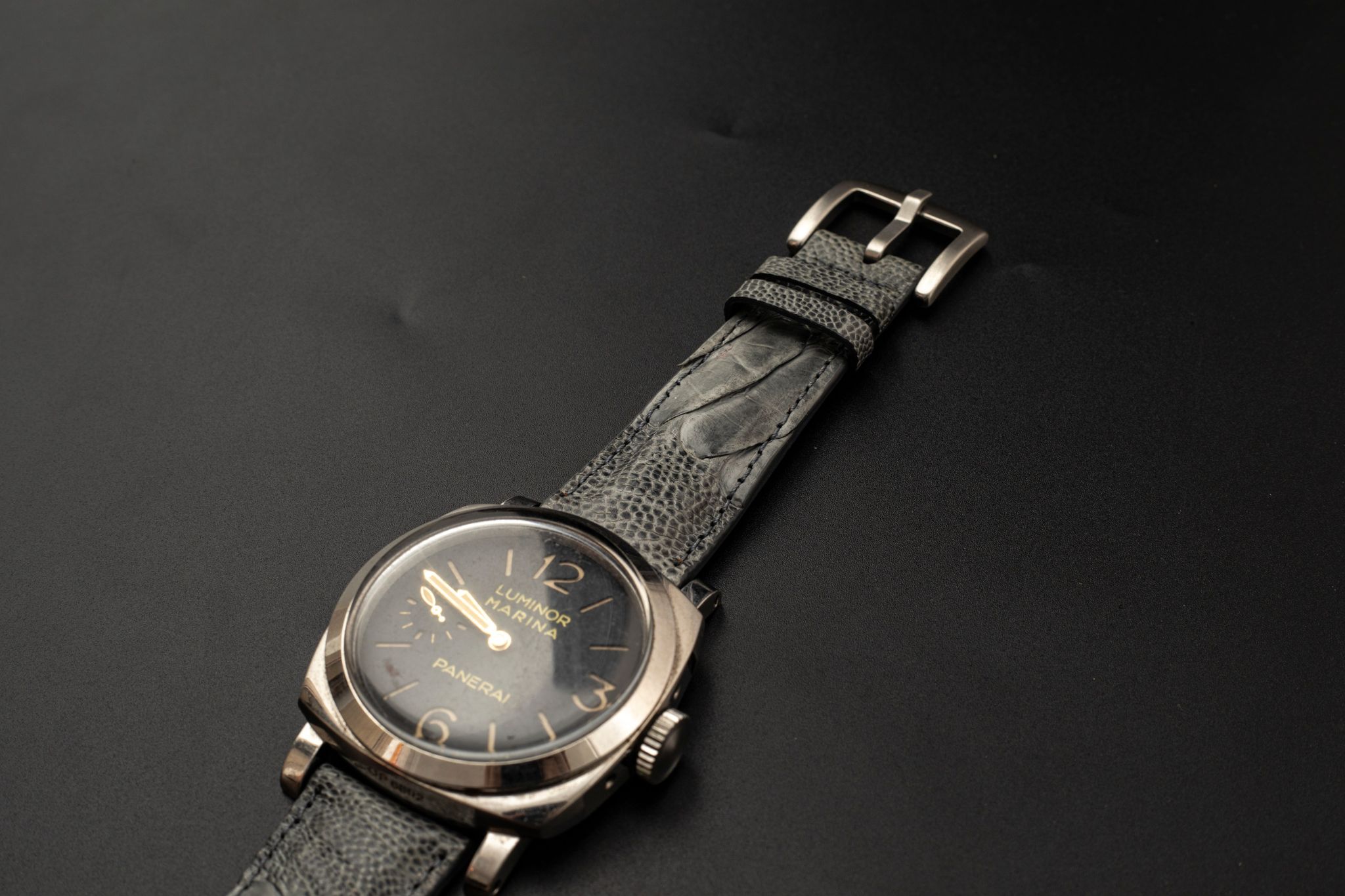 GREY OSTRICH LEATHER STRAP