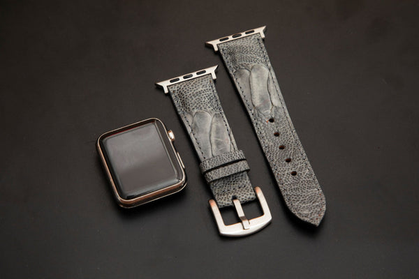 GREY OSTRICH LEATHER STRAP