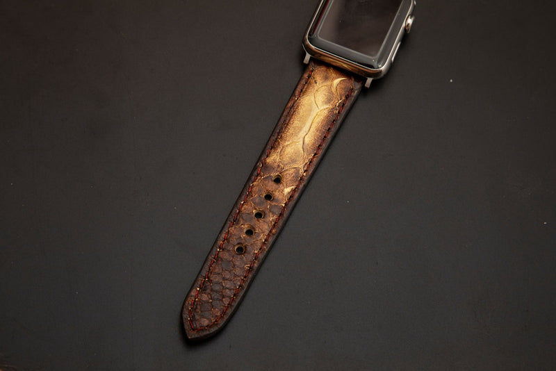 YELLOW&BROWN PYTHON LEATHER STRAP
