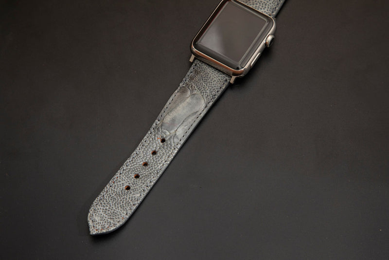 GREY OSTRICH LEATHER STRAP