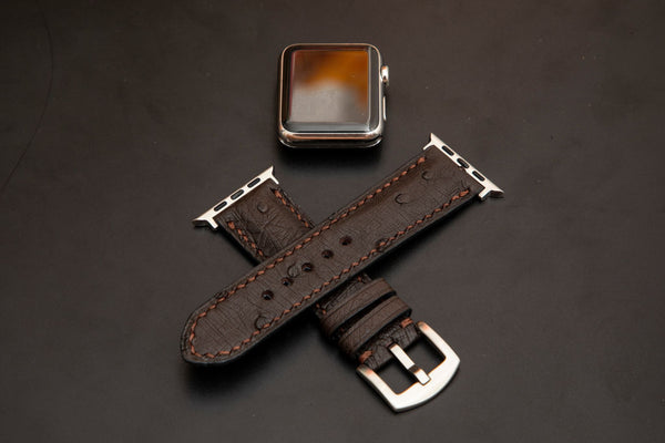 BROWN OSTRICH LEATHER STRAP