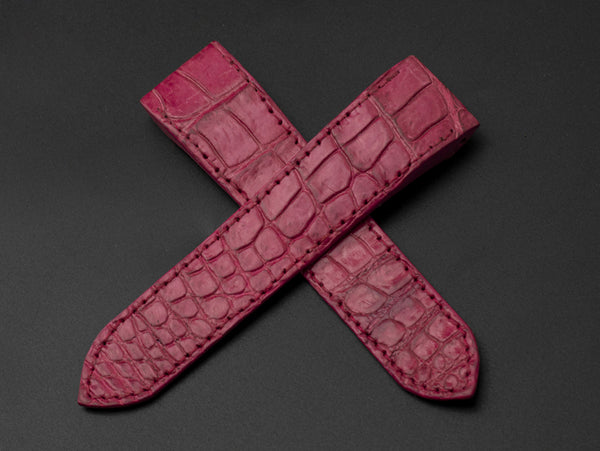 PINK CROCODILE BELLY LEATHER STRAP
