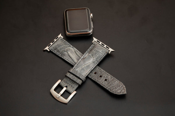 GREY OSTRICH LEATHER STRAP
