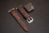 BROWN CROCODILE BELLY LEATHER STRAP