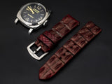 RED CROCODILE HORNBACK LEATHER STRAP