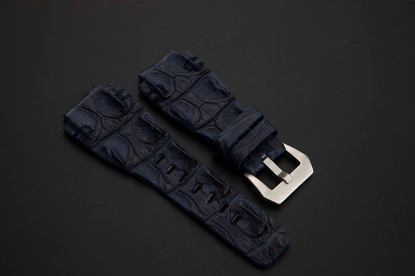 BLUE CROCODILE HORNBACK LEATHER STRAP