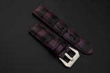 PURPLE&BLACK CROCODILE BELLY LEATHER STRAP
