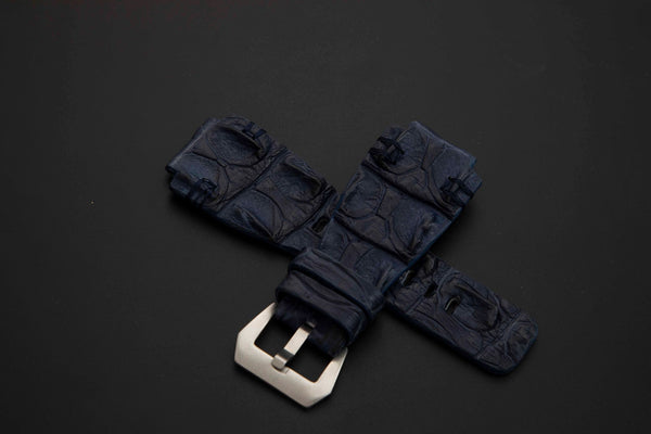 BLUE CROCODILE HORNBACK LEATHER STRAP