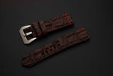 BROWN CROCODILE HORNBACK LEATHER STRAP