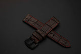BROWN CROCODILE BELLY LEATHER STRAP