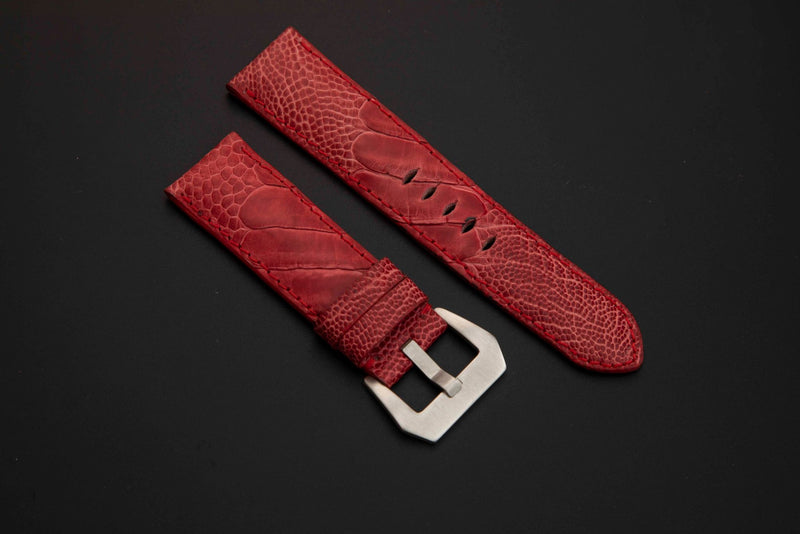 RED OSTRICH LEATHER STRAP