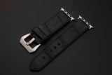 BLACK CROCODILE BELLY LEATHER STRAP - Lac Crado 