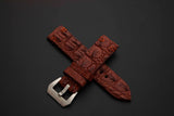 BROWN CROCODILE HORNBACK LEATHER STRAP