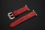 RED OSTRICH LEATHER STRAP