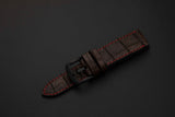 BROWN CROCODILE BELLY LEATHER STRAP