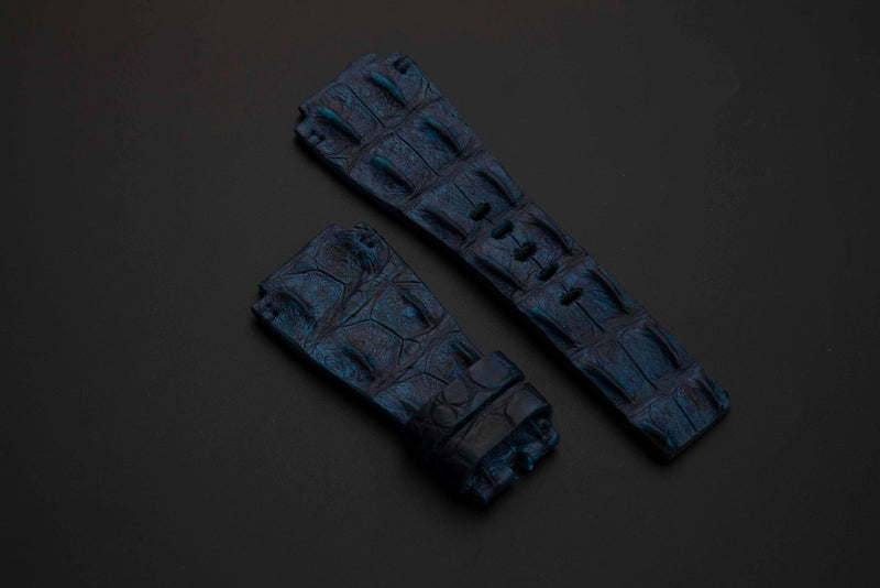BLUE CROCODILE HORNBACK LEATHER STRAP