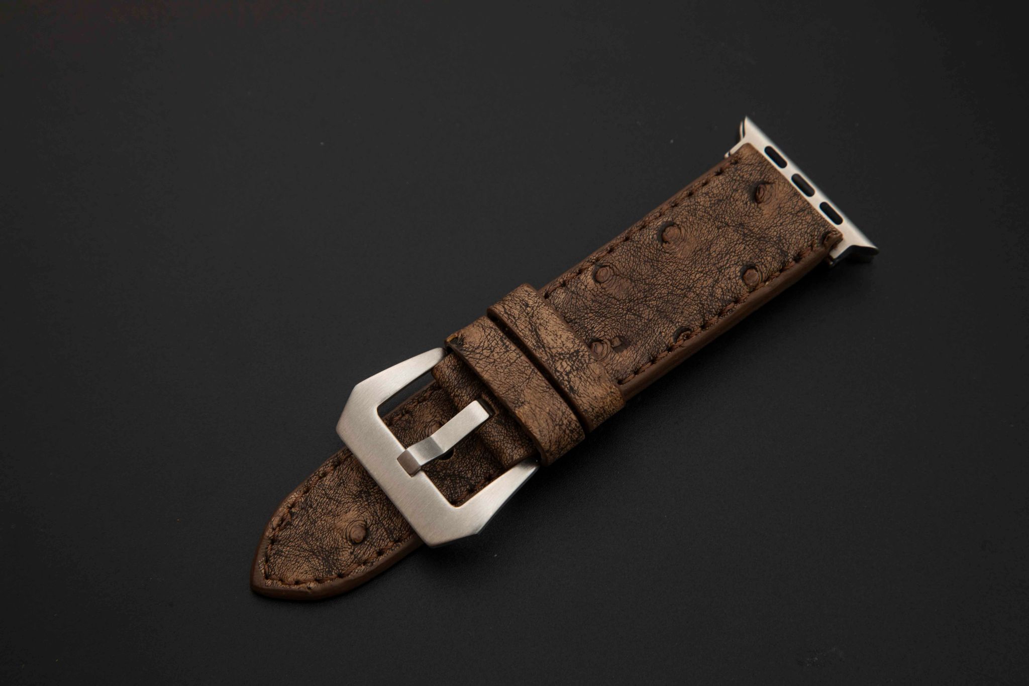 BROWN OSTRICH LEATHER STRAP