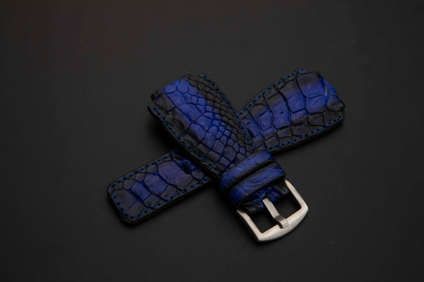 BLACK&BLUE CROCODILE HORNBACK LEATHER STRAP