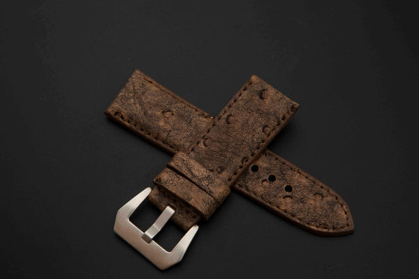 BROWN OSTRICH LEATHER STRAP