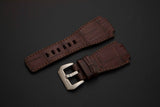 BROWN CROCODILE BELLY LEATHER STRAP
