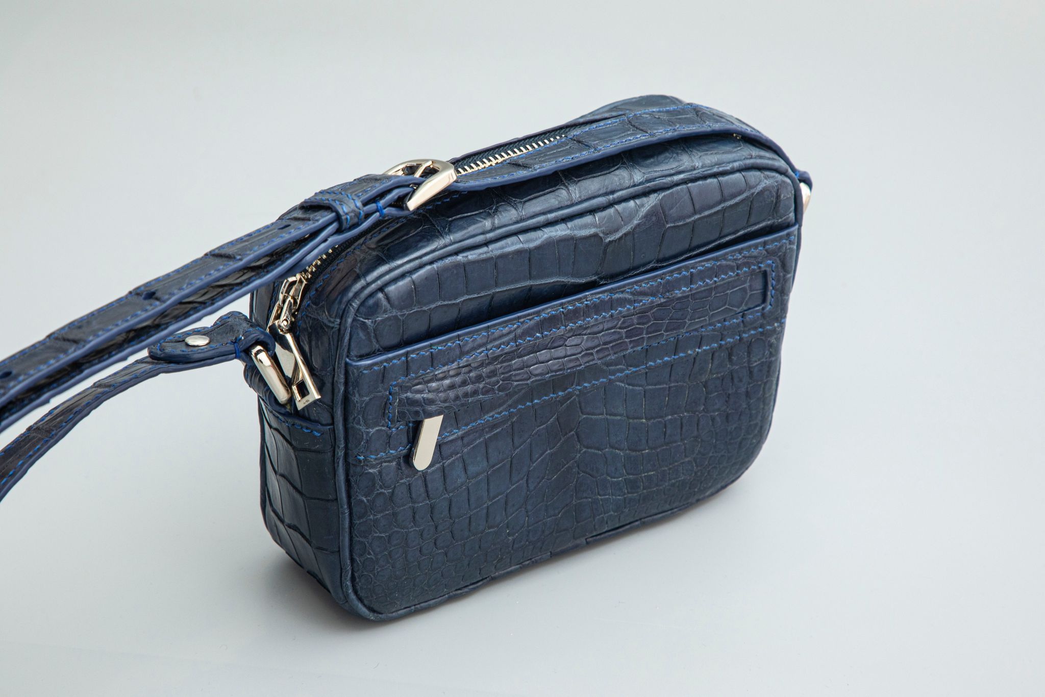 BLUE HANDMADE GENUINE CROCODILE BAG