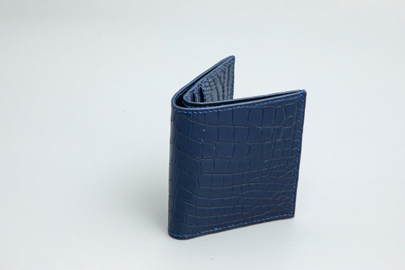 BLUE CROCODILE LEATHER WALLET