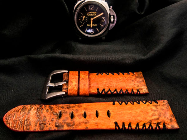 ORANGE TOAD LEATHER STRAP - Lac Crado 