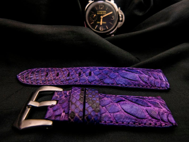 PURPLE PYTHON LEATHER STRAP - Lac Crado 