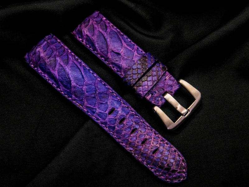 PURPLE PYTHON LEATHER STRAP - Lac Crado 
