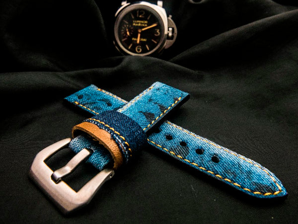 BLUE DENIM LEATHER STRAP - Lac Crado 