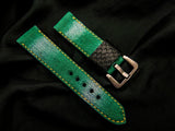 GREEN DENIM LEATHER STRAP - Lac Crado 