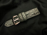 GREY CROCODILE BELLY LEATHER STRAP