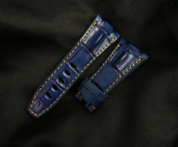 BLUE CROCODILE HORNBACK LEATHER STRAP