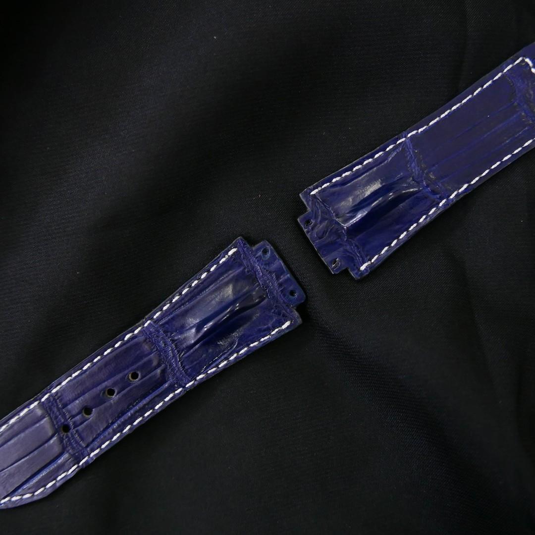 BLUE CROCODILE HORNBACK LEATHER STRAP
