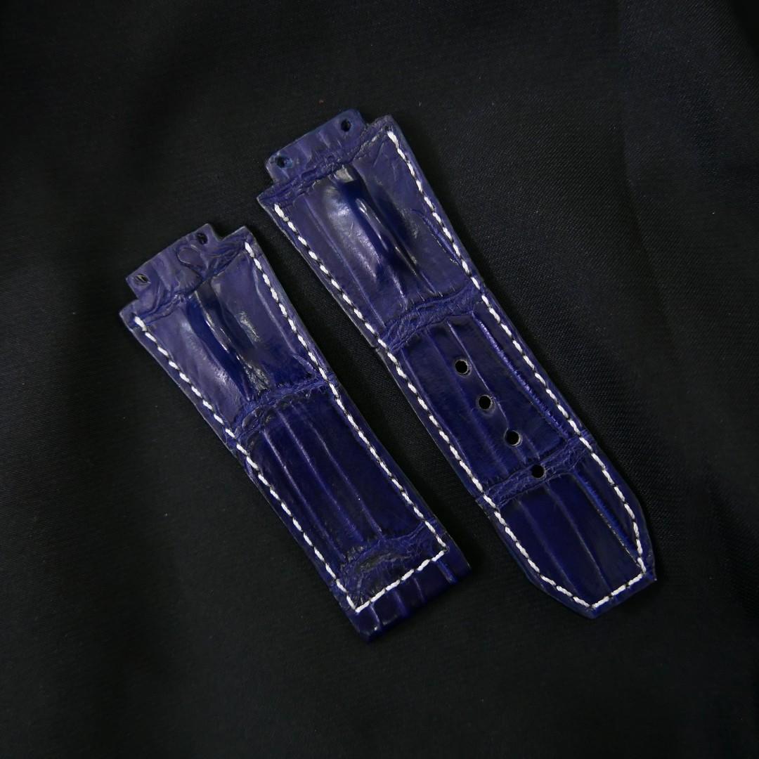 BLUE CROCODILE HORNBACK LEATHER STRAP